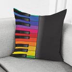Colorful Piano Keyboard Print Pillow Cover