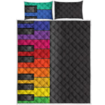 Colorful Piano Keyboard Print Quilt Bed Set
