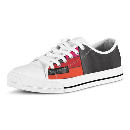 Colorful Piano Keyboard Print White Low Top Shoes