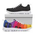 Colorful Piano Keyboard Print White Running Shoes
