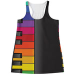 Colorful Piano Keyboard Print Women's Racerback Tank Top