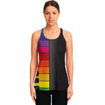 Colorful Piano Keyboard Print Women's Racerback Tank Top