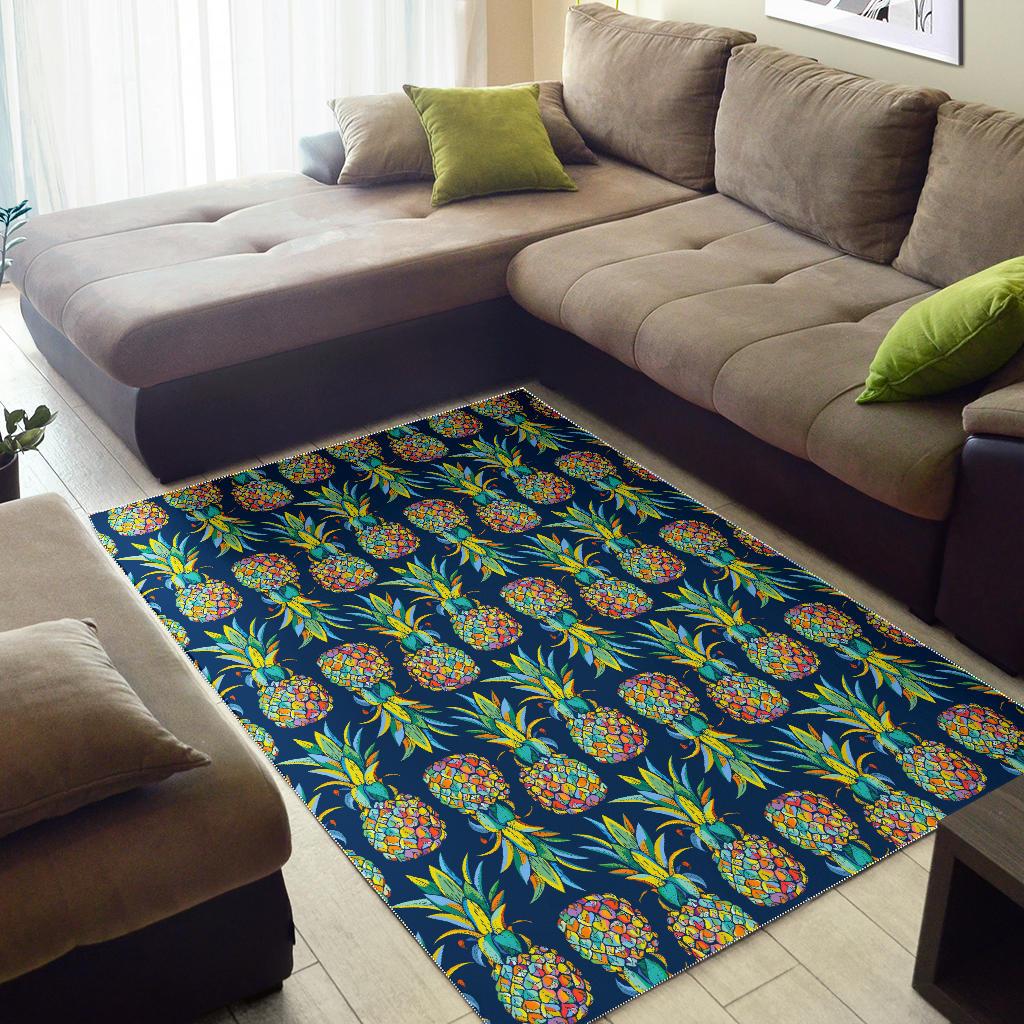 Colorful Pineapple Pattern Print Area Rug GearFrost