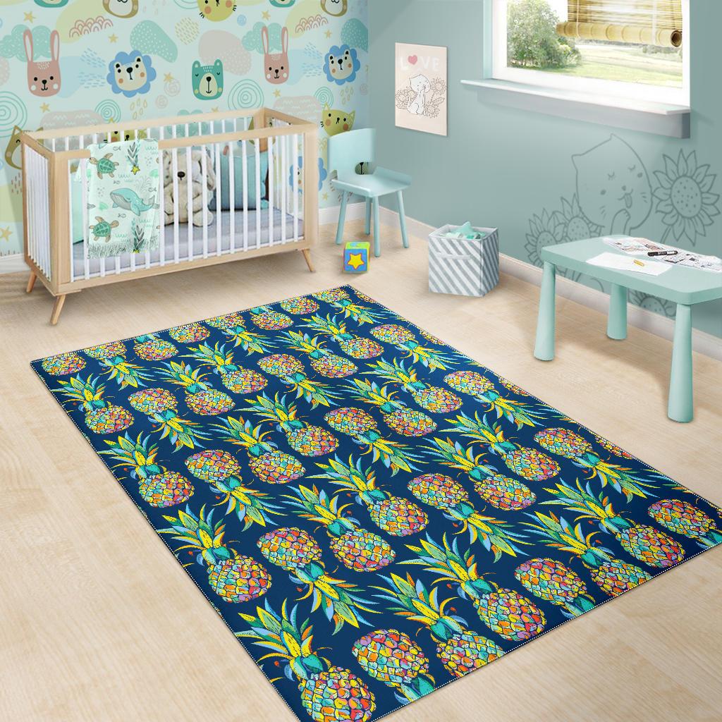 Colorful Pineapple Pattern Print Area Rug GearFrost