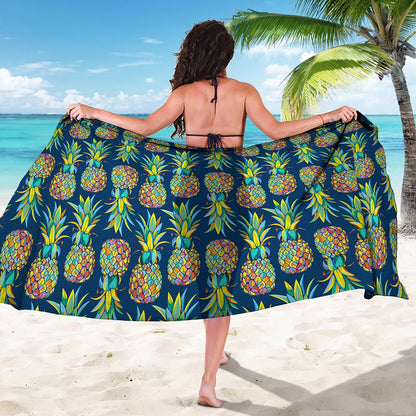 Colorful Pineapple Pattern Print Beach Sarong Wrap