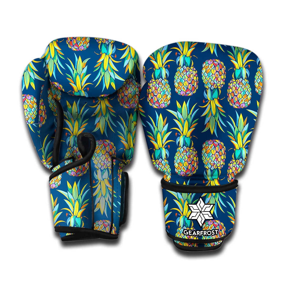 Colorful Pineapple Pattern Print Boxing Gloves