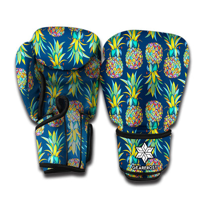 Colorful Pineapple Pattern Print Boxing Gloves