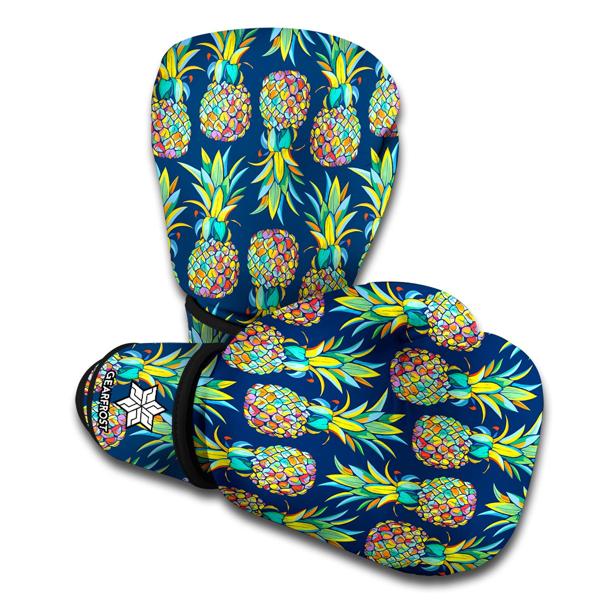 Colorful Pineapple Pattern Print Boxing Gloves
