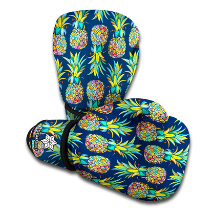 Colorful Pineapple Pattern Print Boxing Gloves