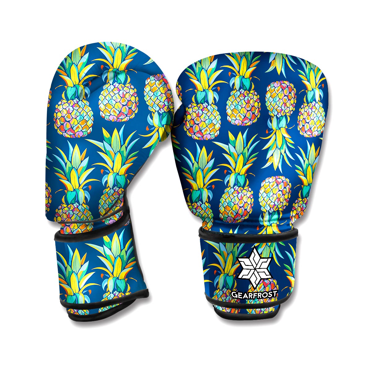 Colorful Pineapple Pattern Print Boxing Gloves