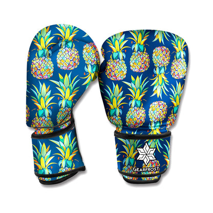 Colorful Pineapple Pattern Print Boxing Gloves