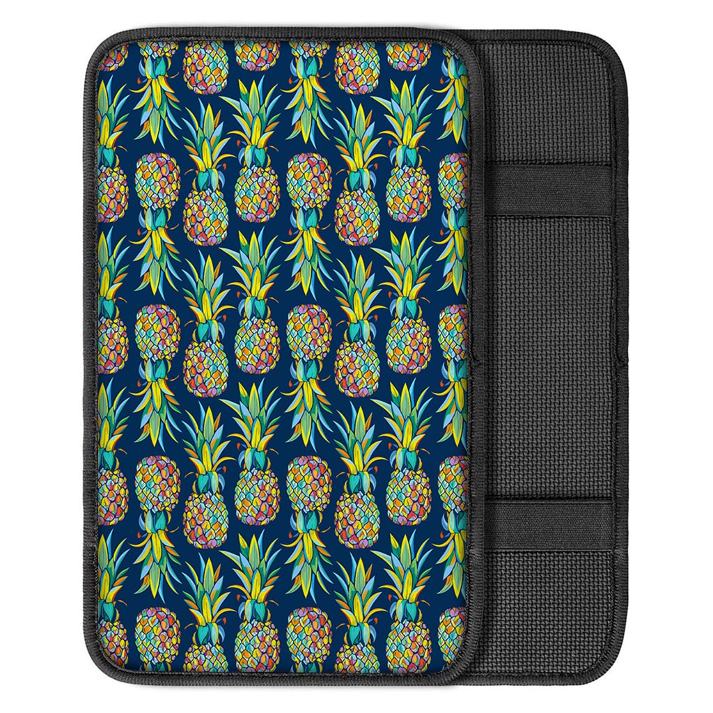 Colorful Pineapple Pattern Print Car Center Console Cover