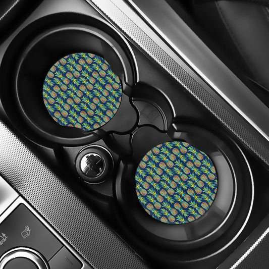 Colorful Pineapple Pattern Print Car Coasters