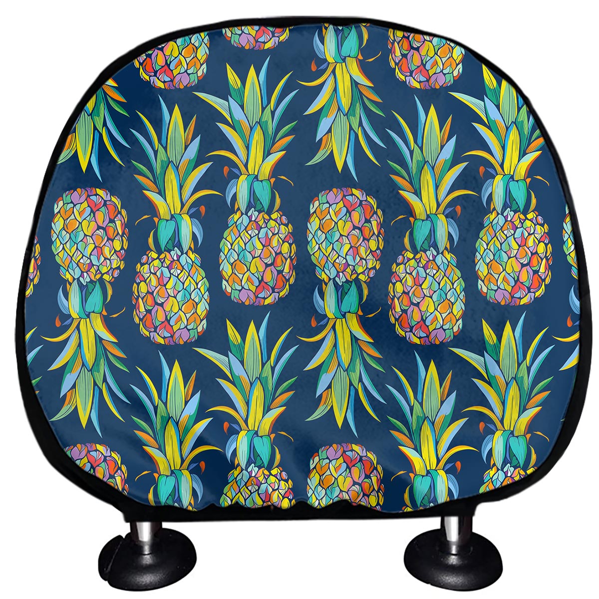 Colorful Pineapple Pattern Print Car Headrest Covers