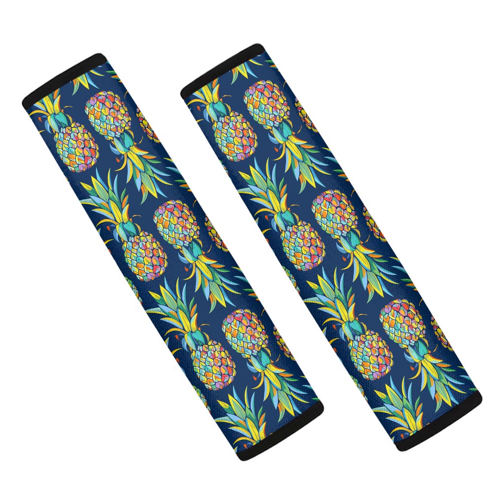 Colorful Pineapple Pattern Print Car Seat Belt Covers