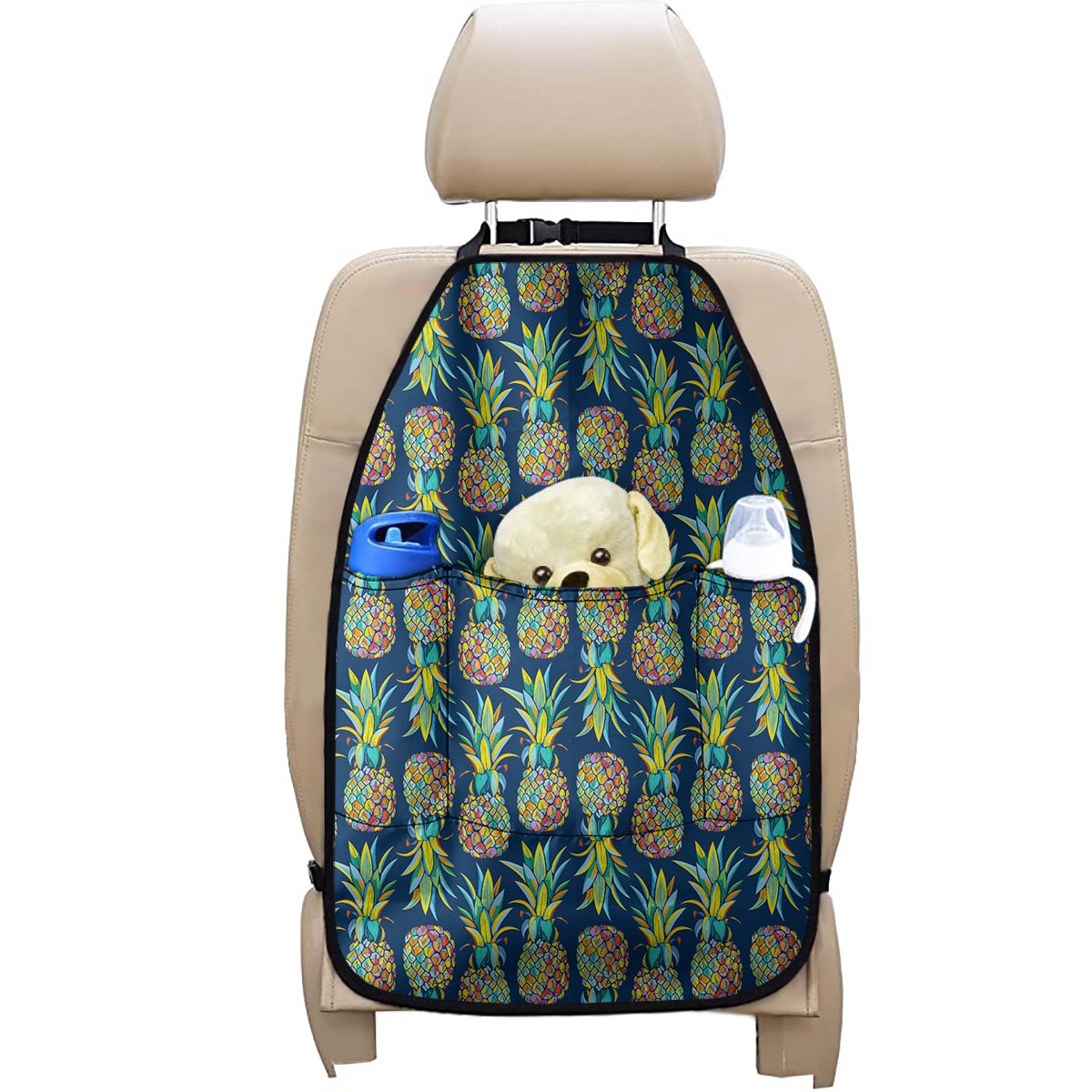 Colorful Pineapple Pattern Print Car Seat Organizers
