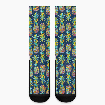 Colorful Pineapple Pattern Print Crew Socks