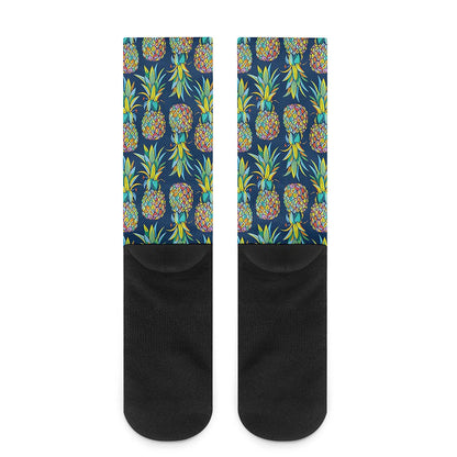 Colorful Pineapple Pattern Print Crew Socks