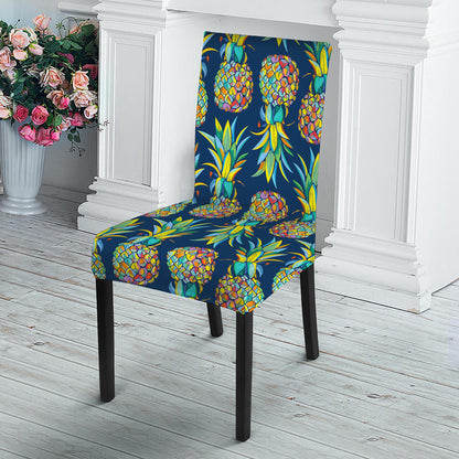 Colorful Pineapple Pattern Print Dining Chair Slipcover
