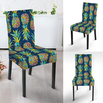Colorful Pineapple Pattern Print Dining Chair Slipcover