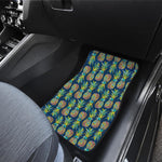 Colorful Pineapple Pattern Print Front and Back Car Floor Mats