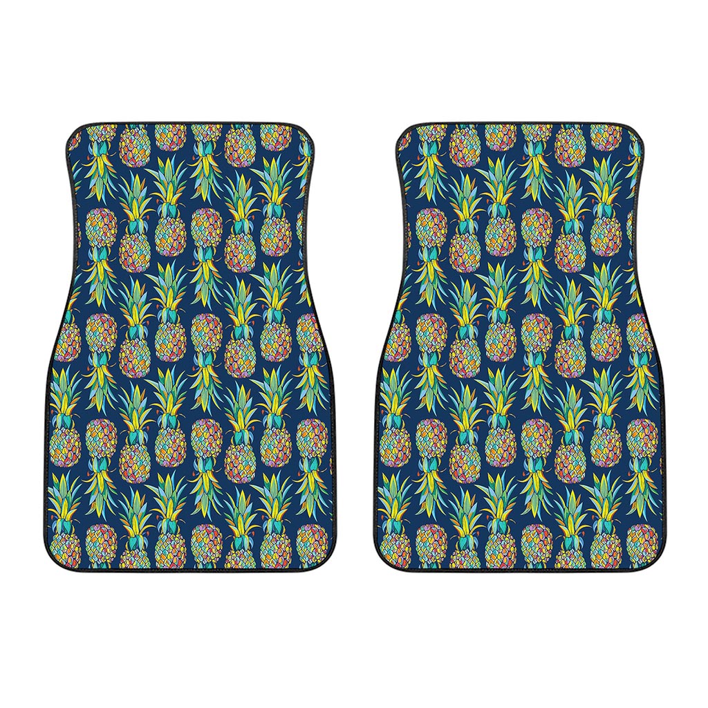 Colorful Pineapple Pattern Print Front Car Floor Mats