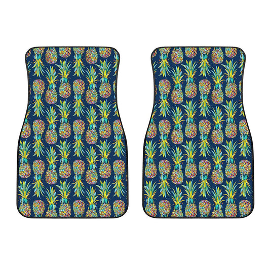 Colorful Pineapple Pattern Print Front Car Floor Mats