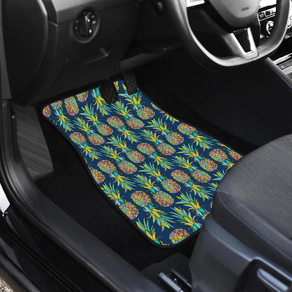 Colorful Pineapple Pattern Print Front Car Floor Mats