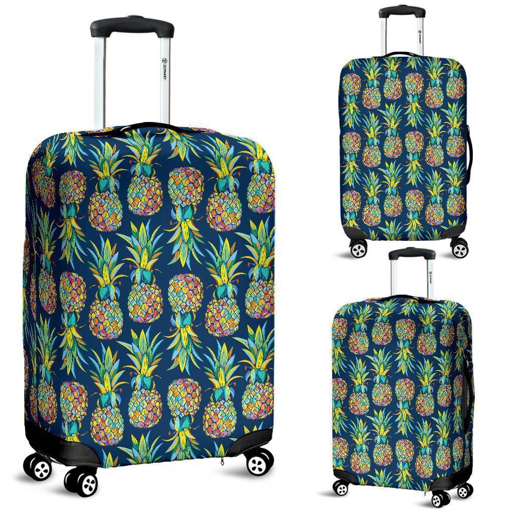 Colorful Pineapple Pattern Print Luggage Cover GearFrost