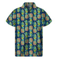 Colorful Pineapple Pattern Print Men's Short Sleeve Shirt