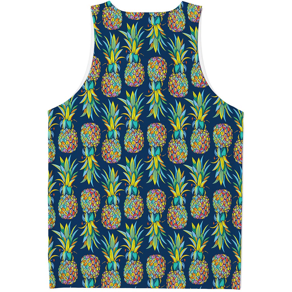 Colorful Pineapple Pattern Print Men's Tank Top