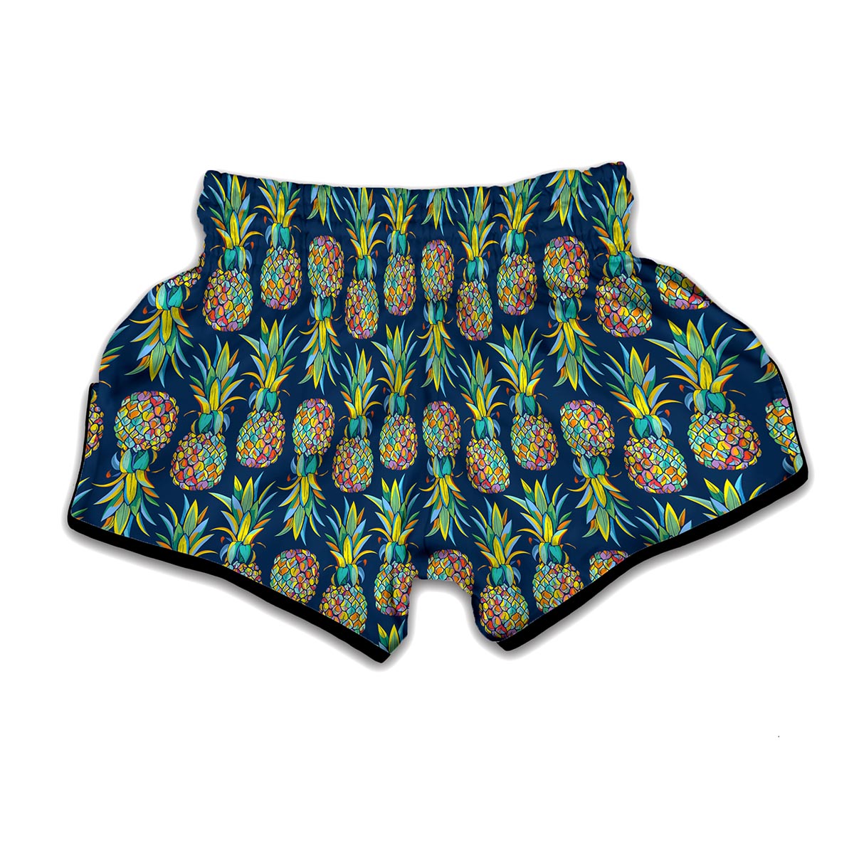 Colorful Pineapple Pattern Print Muay Thai Boxing Shorts