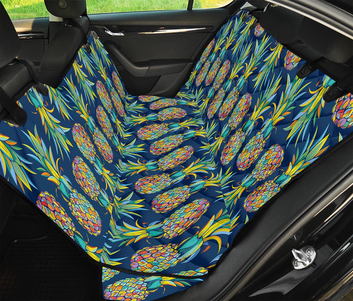 Colorful Pineapple Pattern Print Pet Car Back Seat Cover