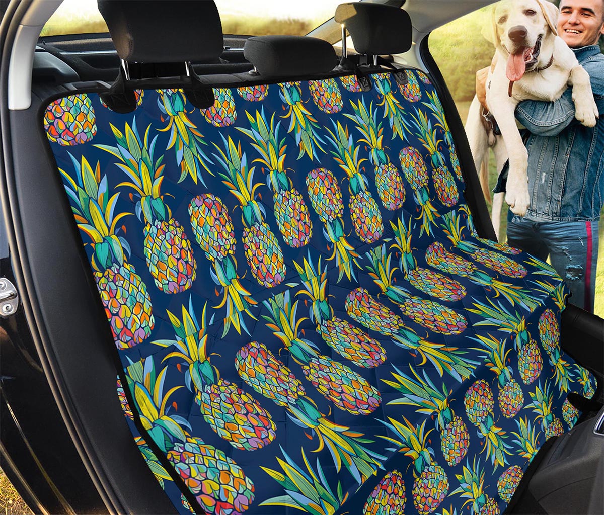 Colorful Pineapple Pattern Print Pet Car Back Seat Cover
