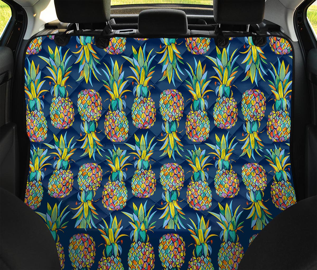 Colorful Pineapple Pattern Print Pet Car Back Seat Cover