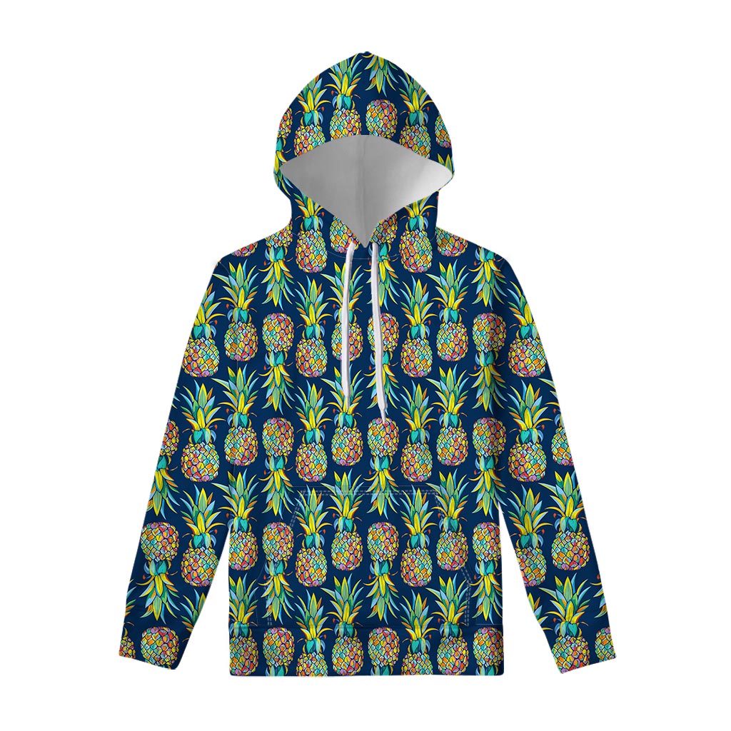 Colorful Pineapple Pattern Print Pullover Hoodie