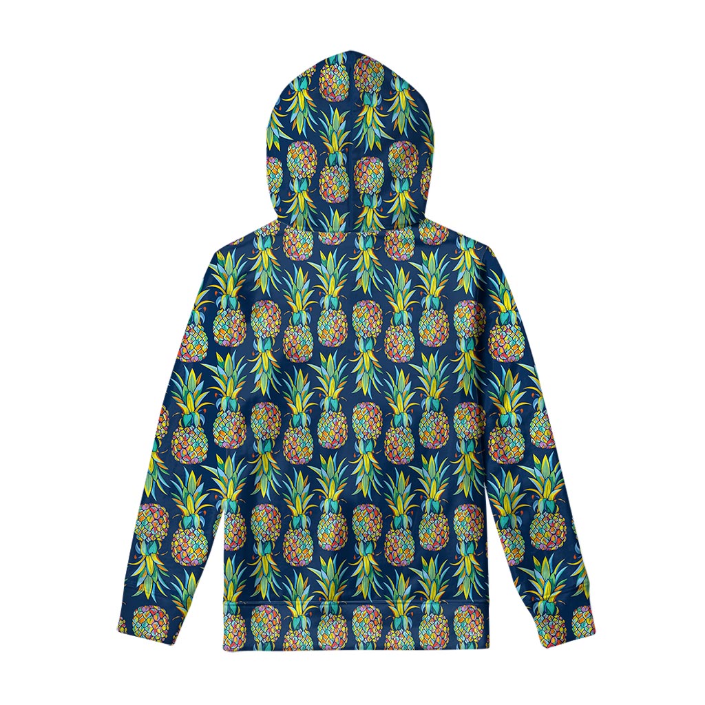 Colorful Pineapple Pattern Print Pullover Hoodie