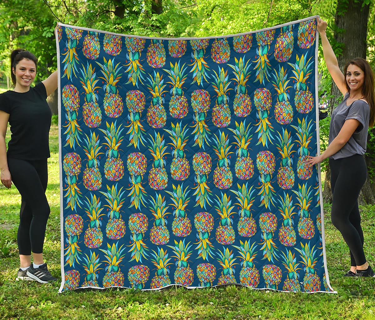 Colorful Pineapple Pattern Print Quilt