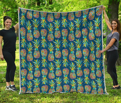 Colorful Pineapple Pattern Print Quilt