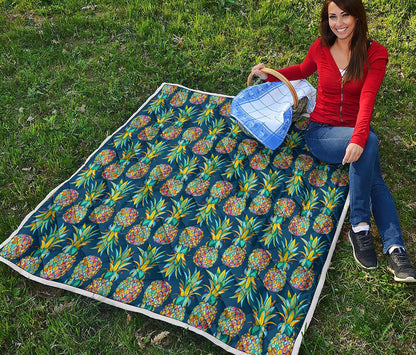 Colorful Pineapple Pattern Print Quilt