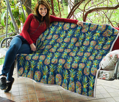 Colorful Pineapple Pattern Print Quilt