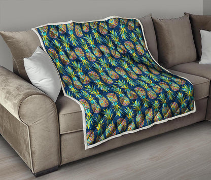 Colorful Pineapple Pattern Print Quilt