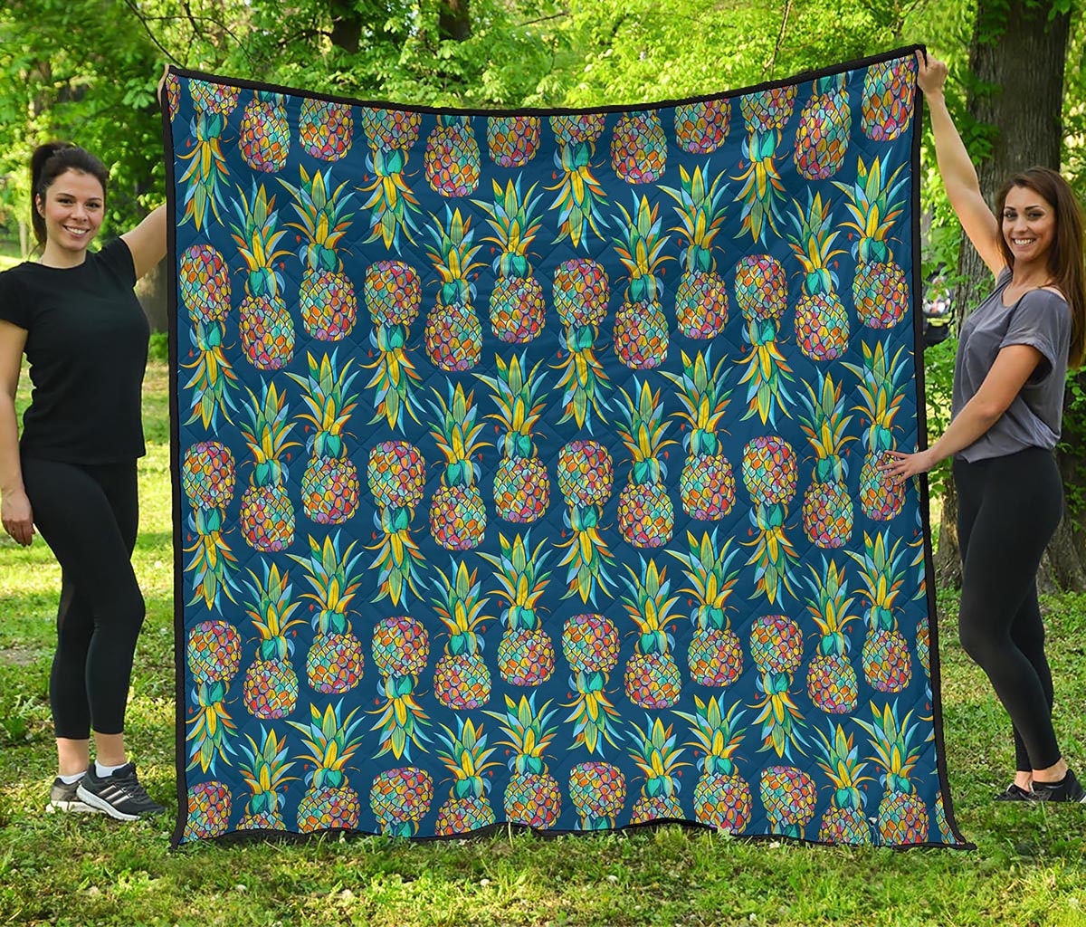 Colorful Pineapple Pattern Print Quilt