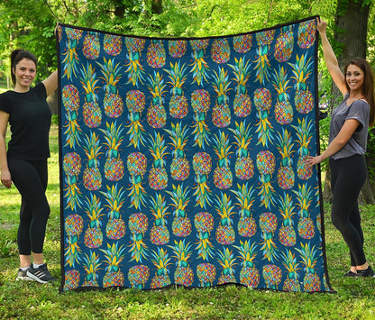 Colorful Pineapple Pattern Print Quilt