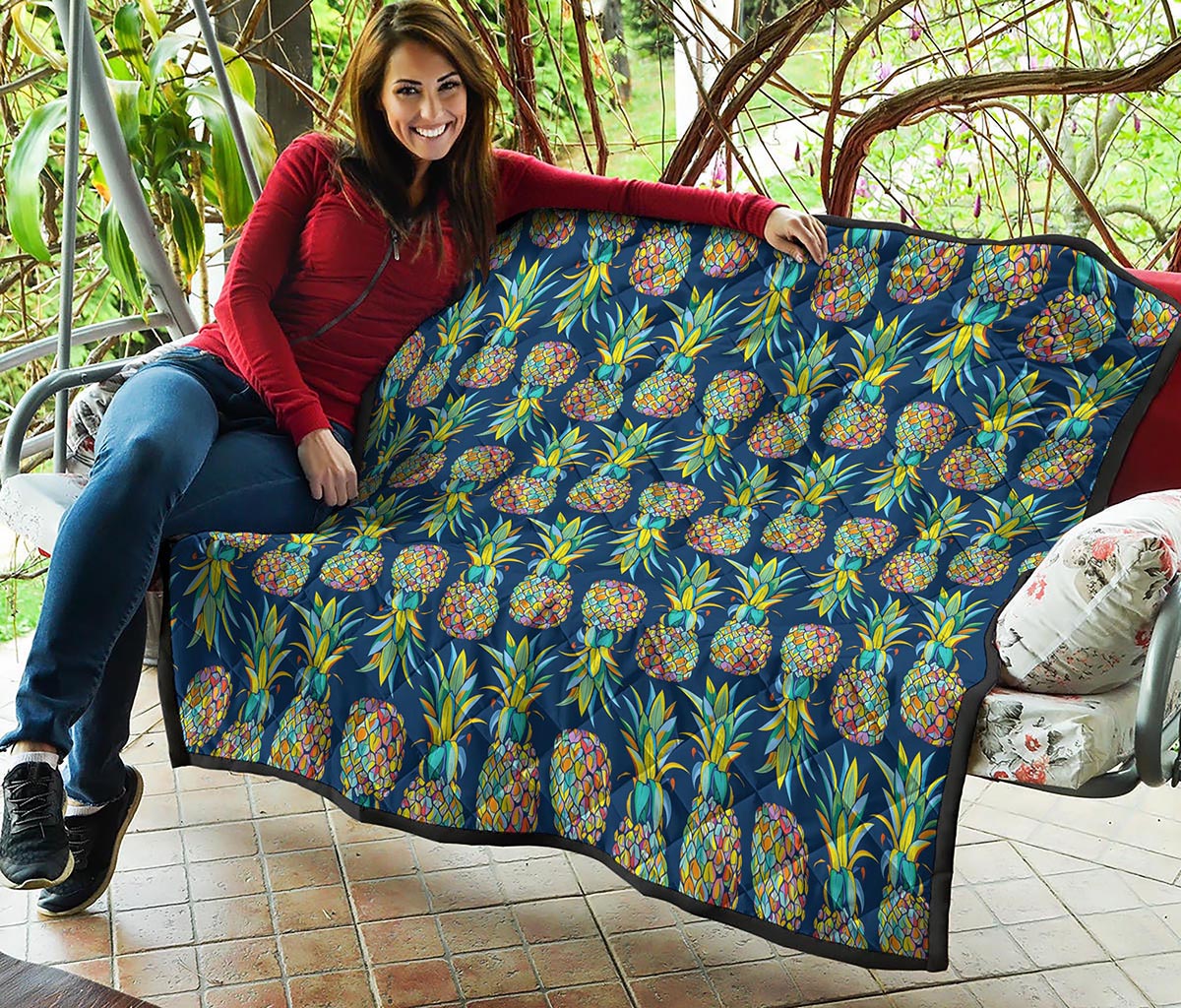 Colorful Pineapple Pattern Print Quilt