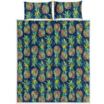 Colorful Pineapple Pattern Print Quilt Bed Set