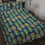 Colorful Pineapple Pattern Print Quilt Bed Set