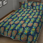 Colorful Pineapple Pattern Print Quilt Bed Set