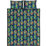 Colorful Pineapple Pattern Print Quilt Bed Set