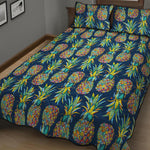 Colorful Pineapple Pattern Print Quilt Bed Set